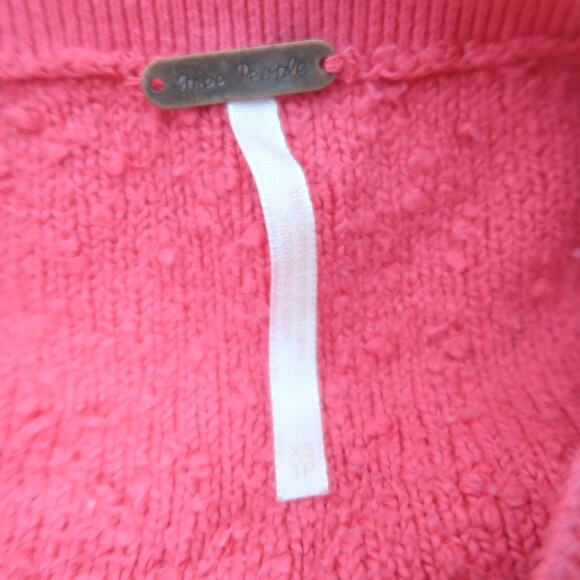Free People dark pink bobble textured pullover sweater XS - Picture 5 of 6